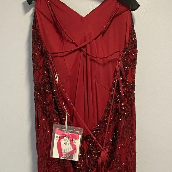 NWT Morillee By Madeline Gardener Sangria Elegant Prom Dress Size 24 Style 47206 - Picture 5 of 10